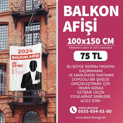BALKON AFİŞİ 100X150CM 280GR